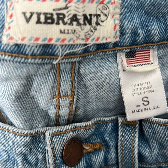 Sexy Women’s Small cut off distressed high rise denim jean shorts Made in the US - Picture 3 of 5